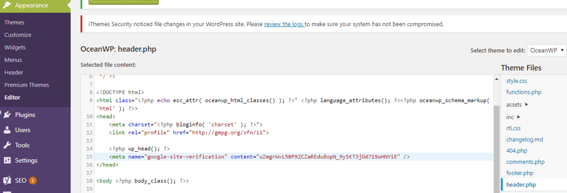 linking google search console with website