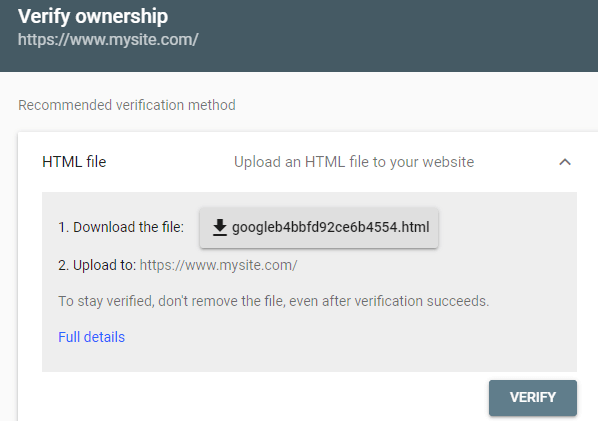 linking google search console with website